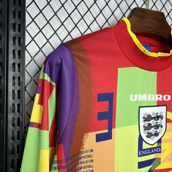 1996 England Goalkeeper Long Sleeve Soccer retro kit - Image 3
