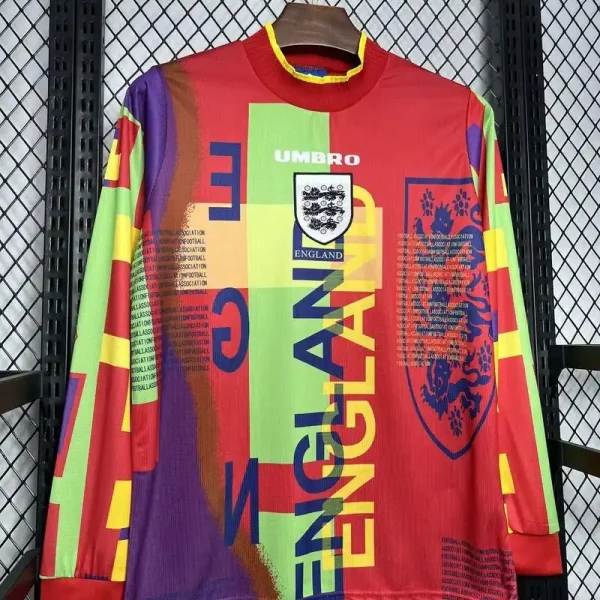 1996 England Goalkeeper Long Sleeve Soccer retro kit - Image 4