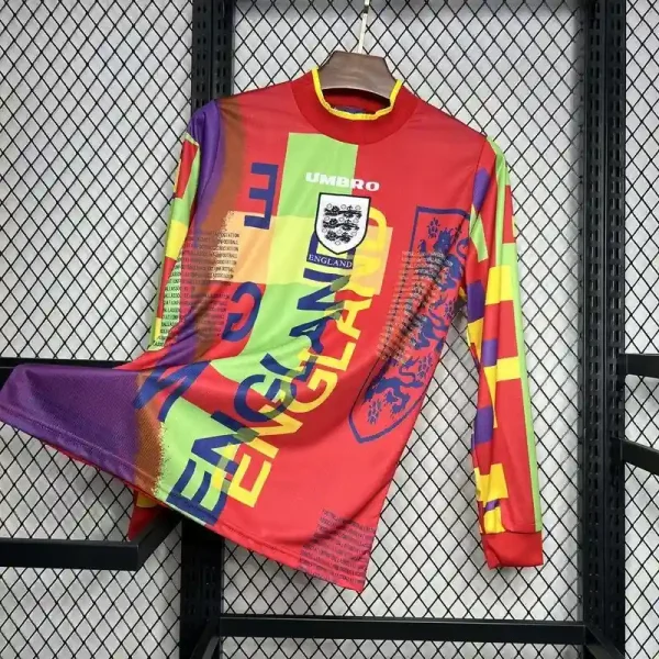 1996 England Goalkeeper Long Sleeve Soccer retro kit - Image 5