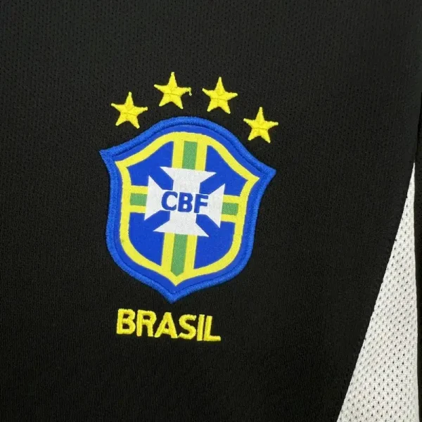 2002 Goalkeeper Brazil Black Soccer retro kit - Image 3