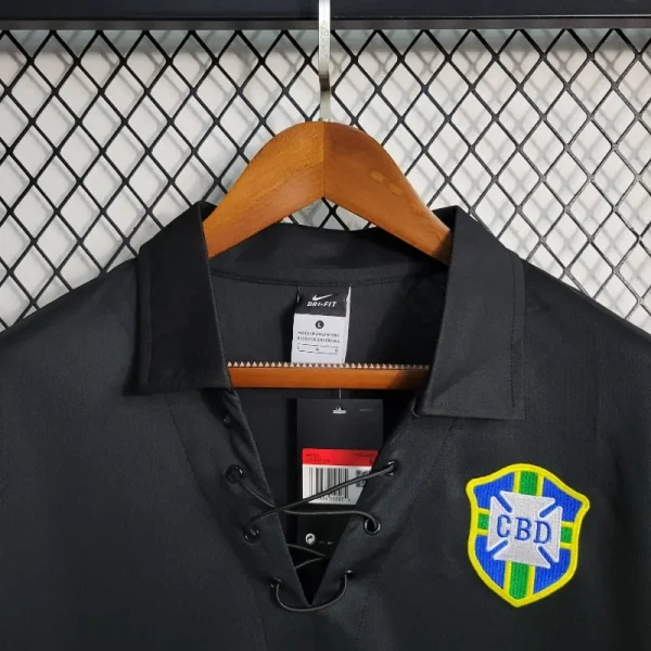 2004 Long Sleeve Brazil Special Edition Black Soccer retro kit - Image 3
