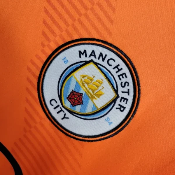 2022-2023 Goalkeeper Manchester City Orange Soccer retro kit - Image 3
