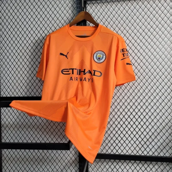2022-2023 Goalkeeper Manchester City Orange Soccer retro kit - Image 7