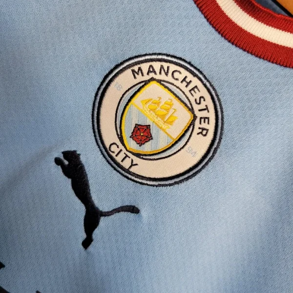 2022-2023 Kids Manchester City Jersey retro kit - Image 2