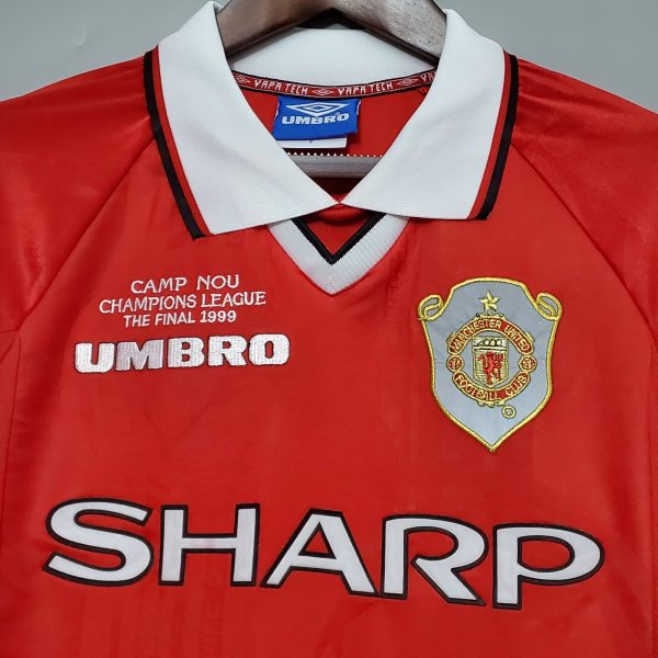 1999-2000 Man United Home retro kit- Long sleeves - Image 2