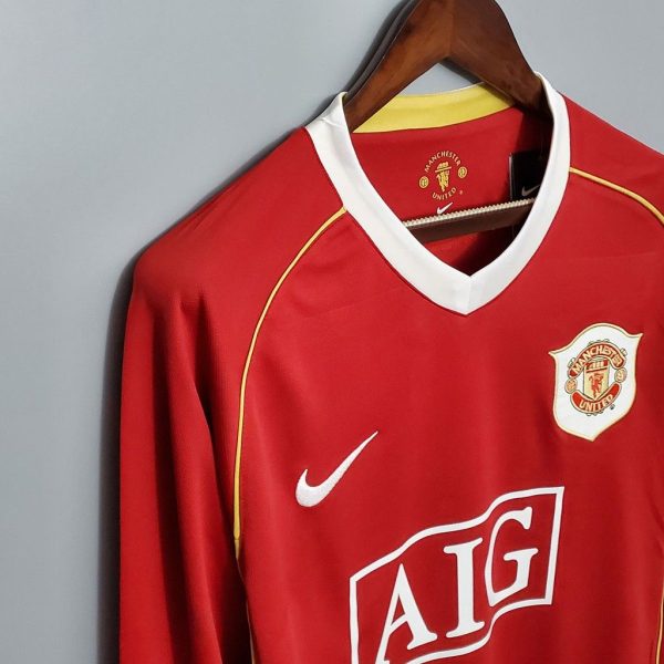 2006-2007 Man United Home kit- Long Sleeve - Image 5
